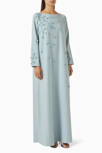 3D Floral-applique Kaftan