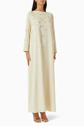 3D Floral-applique Kaftan