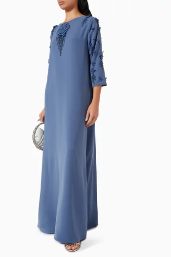 3D Floral-applique Kaftan