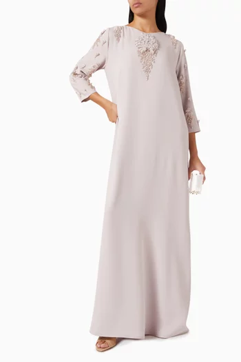 3D Floral-applique Kaftan