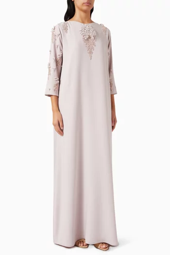 3D Floral-applique Kaftan