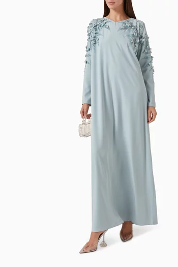 3D Floral-applique Kaftan