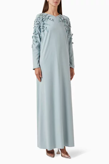 3D Floral-applique Kaftan