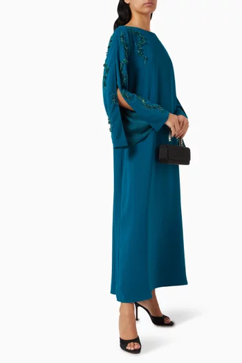 3D Floral-applique Kaftan