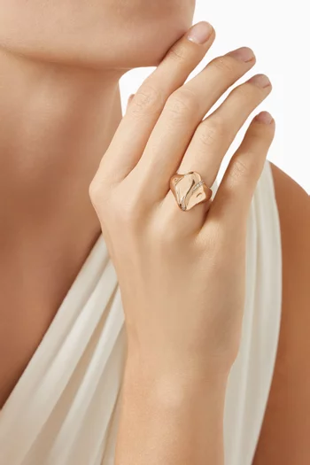 خاتم أركاديا مارلين مرصع بالماس ذهب وردي عيار 14