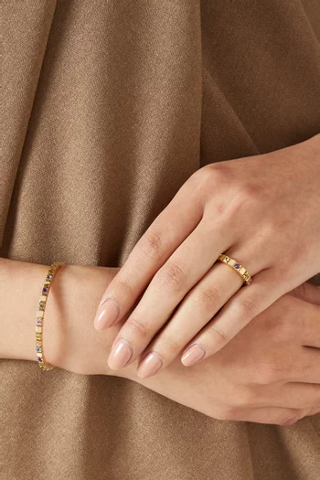 Shiraz Rainbow Bangle in 14kt Gold