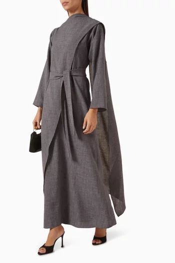 Belted Maxi Dress in Cotton-denim