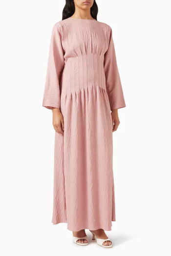 Corset Maxi Dress in Cotton-denim