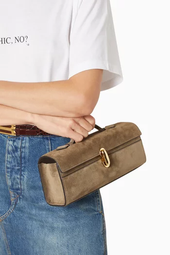Slim Symmetry Pochette Top-handle Bag in Suede