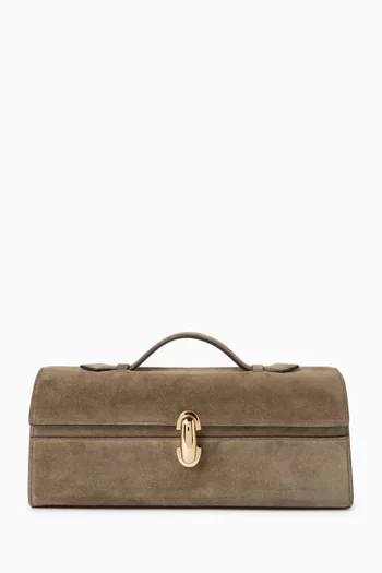 Slim Symmetry Pochette Top-handle Bag in Suede