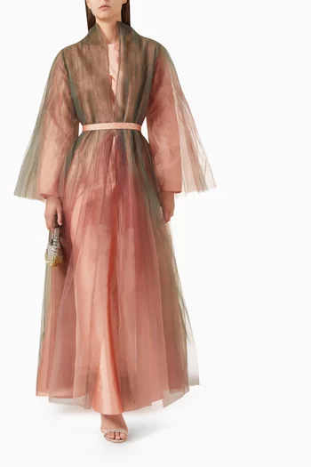 Belted Tulle Kaftan