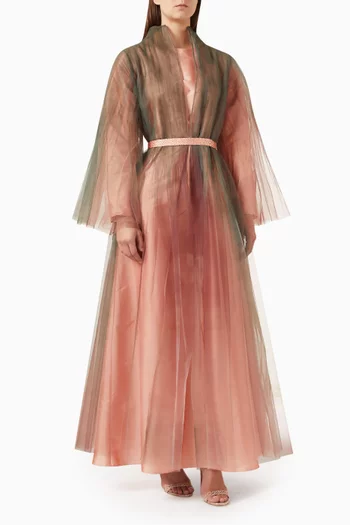 Belted Tulle Kaftan