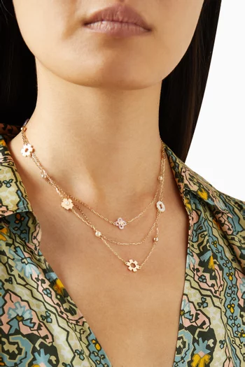 Triple Strand Necklace in 18kt Gold-plated Brass