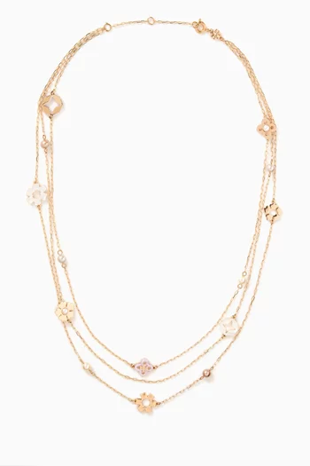 Triple Strand Necklace in 18kt Gold-plated Brass