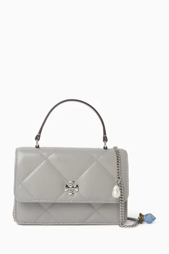 Mini Kira Diamond Quilt Chain Wallet in Nappa Leather