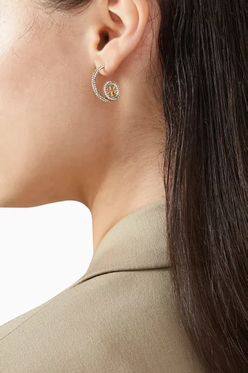 Miller Pavé Loop Earrings in 18kt Gold-plated Brass