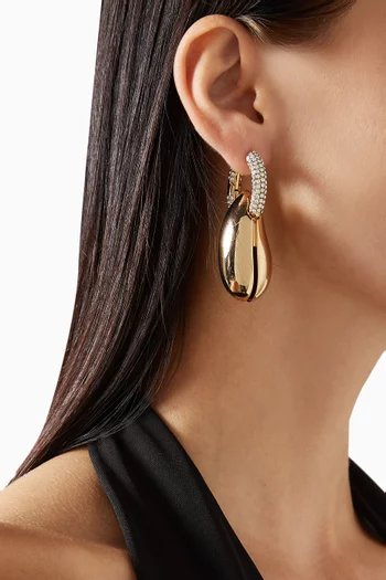Wave Hoop Earrings in 18kt Gold-plated Metal
