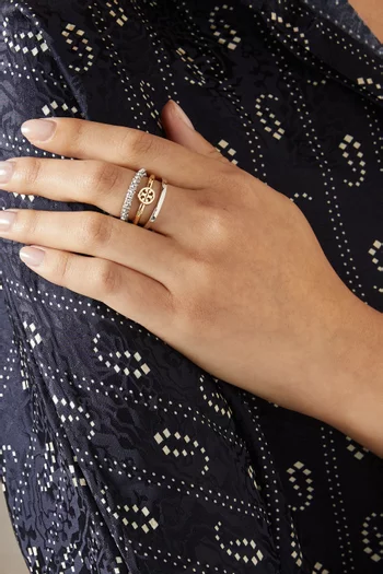 Miller Pavé  Stacking Ring in Two-tone Brass
