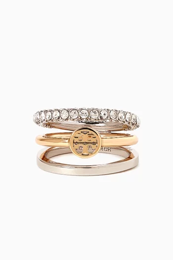 Miller Pavé  Stacking Ring in Two-tone Brass