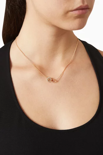 Miller Pavé Interlocking Pendant Necklace in 18kt Gold-plated Brass
