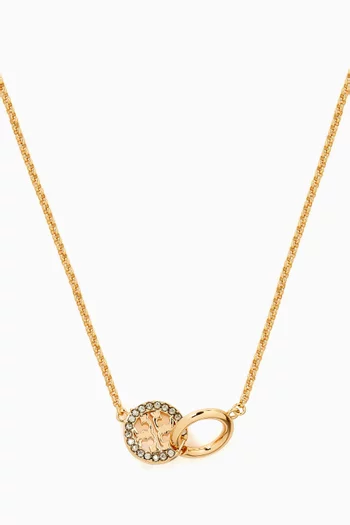 Miller Pavé Interlocking Pendant Necklace in 18kt Gold-plated Brass