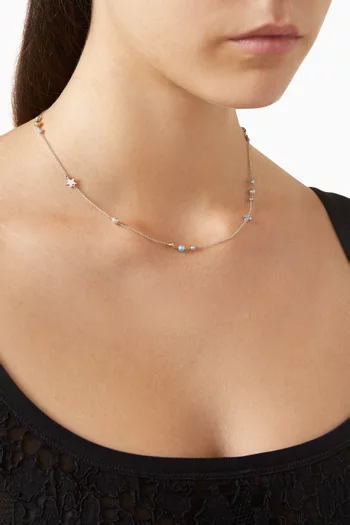 Kira Pearl & Pavé Delicate Chain Necklace