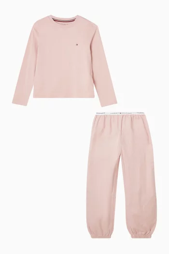 Long-sleeve Cuffed Pyjama Set in Cotton