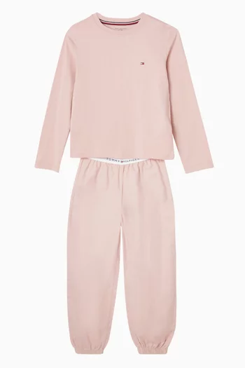 Long-sleeve Cuffed Pyjama Set in Cotton
