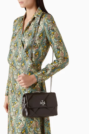 Small Kira Diamond Quilt Convertible Bag in Leather