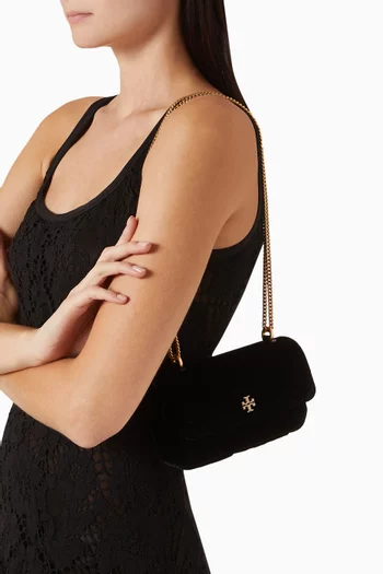 Mini Kira Diamond Quilt Flap Bag in Velvet