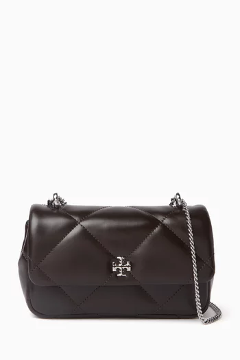 Mini Kira Diamond Quilt Flap Bag in Leather