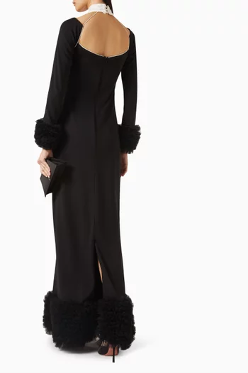 Dazelle Ruffle Gown in Scuba
