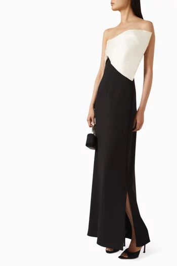 Nalela Monochrome Gown in Scuba & Taffeta