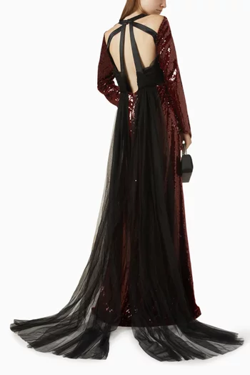 Vaela Sequin-embellished Gown