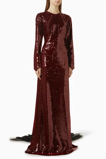 Vaela Sequin-embellished Gown