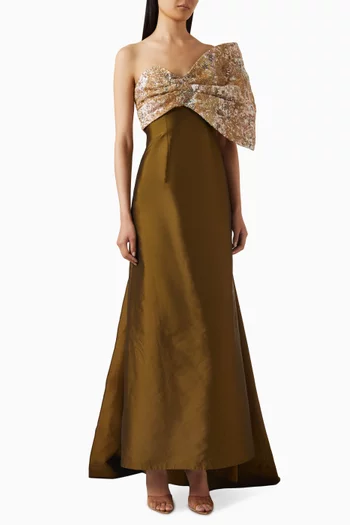 Erelune Sequin-embellished Gown in Taffeta