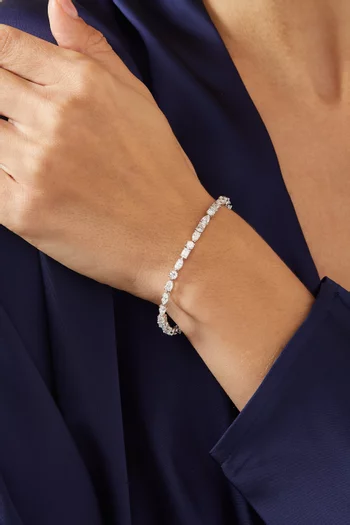Mixed Lab-grown Diamond Bangle in 18kt White Gold