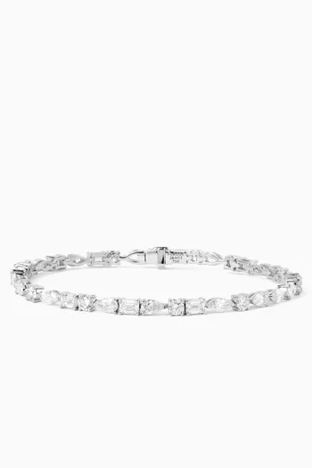 Mixed Lab-grown Diamond Bangle in 18kt White Gold