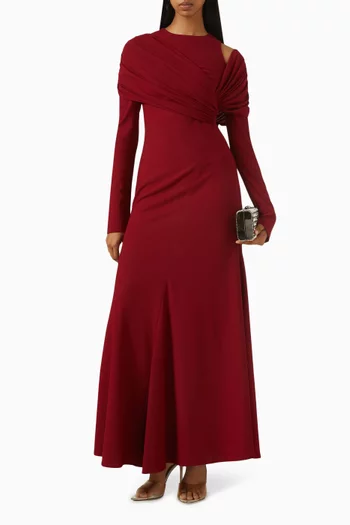 فستان بدرابيه غير متماثل