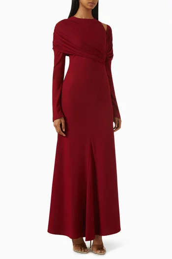 فستان بدرابيه غير متماثل