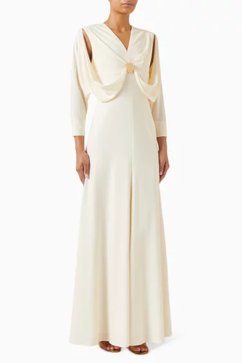 فستان بقصة حورية البحر بدرابيه