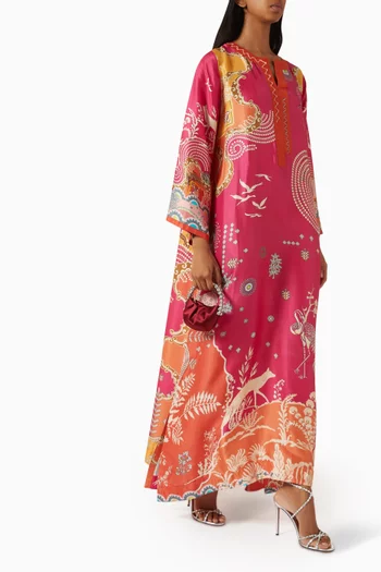 Graphic-print Kaftan