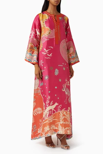 Graphic-print Kaftan