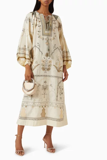 Drawstring Embroidered Kaftan