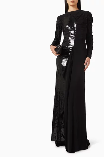 Merva Sequin-embellished Maxi Dress