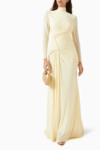 Olivia Draped Maxi Dress in Jersey