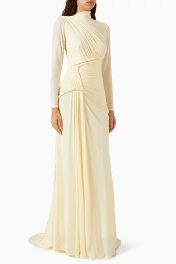 Olivia Draped Maxi Dress in Jersey