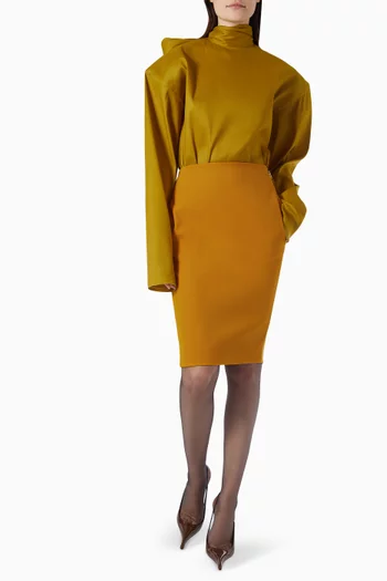 تنورة بقصة مستقيمة ستان