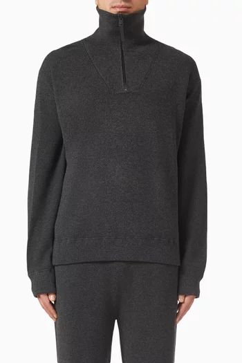 Quarter‑zip Sweatshirt in Wool Bilen