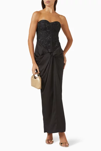 Mabel Maxi Dress in Lace & Satin